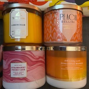 Bath and Bodyworks candles different scents. $18 each not all 4 .
